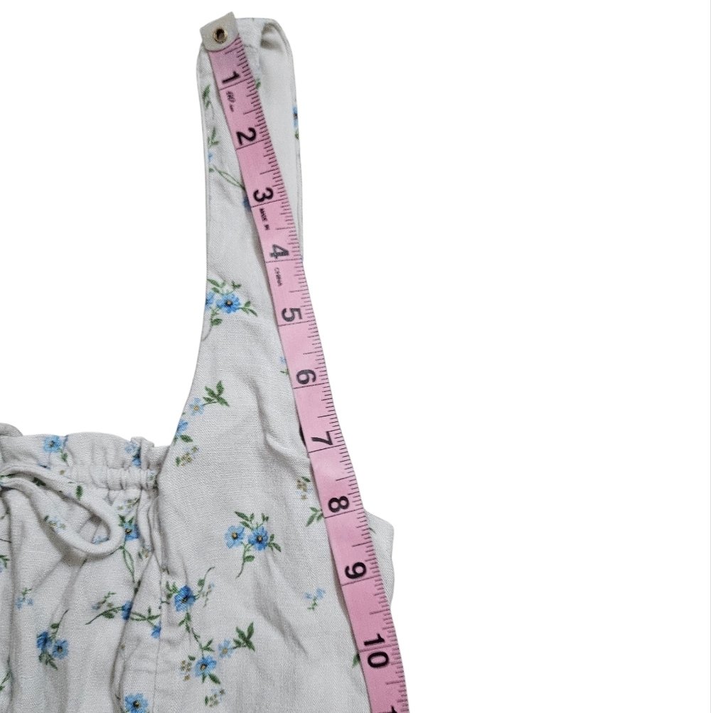 Wild Fable Emma Mini Babydoll Dress White Blue Flora - Picture 9 of 11